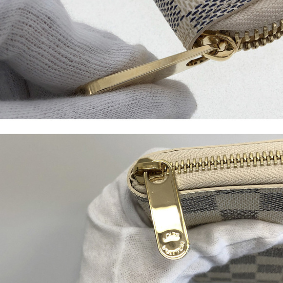Louis Vuitton Zippy Compact Wallet Damier Azur Bifold Round Zipper White - Picture 8 of 9